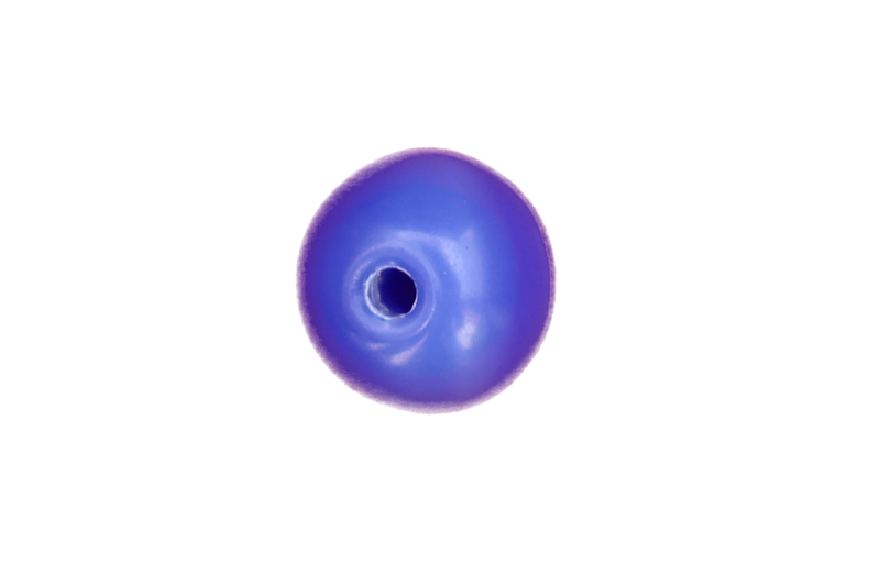 Perle en verre ronde - bleu moyen x 10