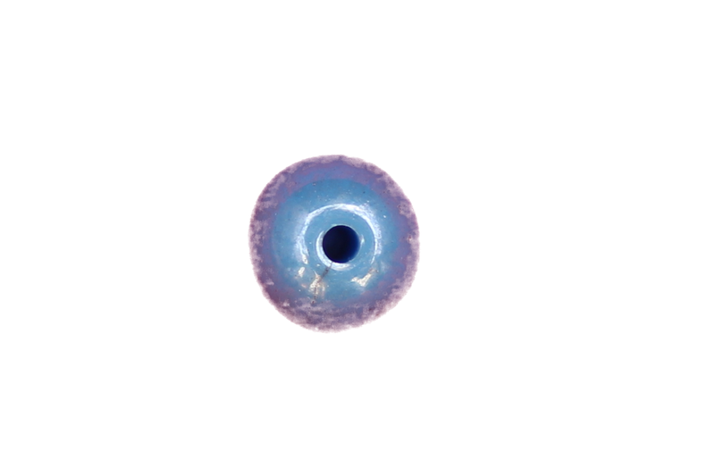 Perle de verre ronde - bleu gris x 10