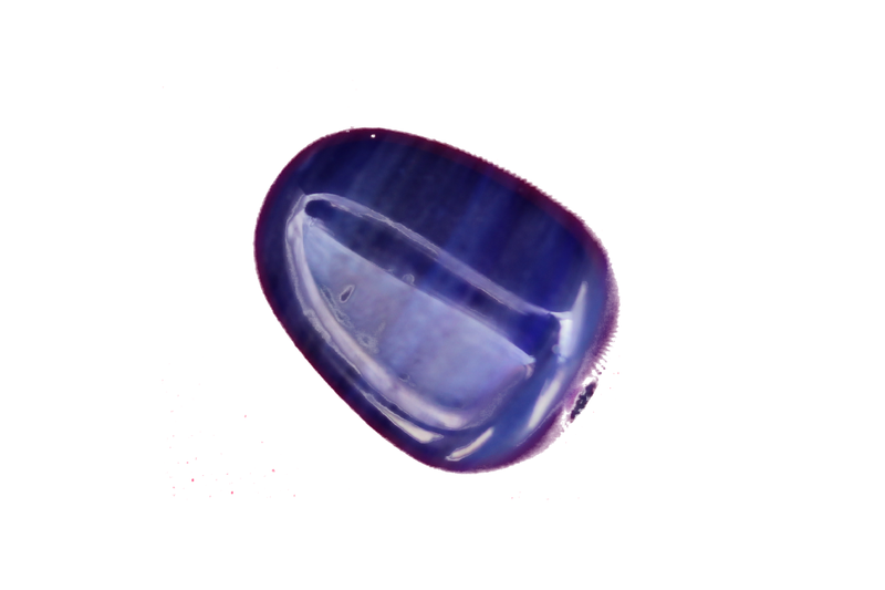Perle en verre forme de poire - ligne horizontale plus claire - bleu foncé x 4