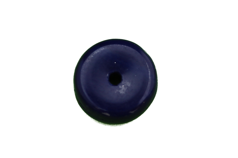 Perle de verre en forme de roue- bleu foncé x 10