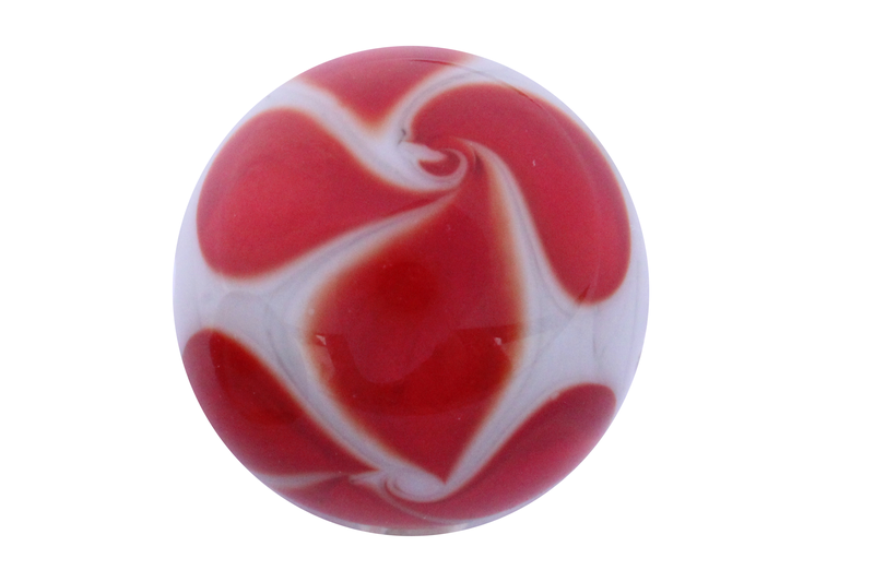 Perle en verre d'artisan -ronde - gris - torsade rouge
