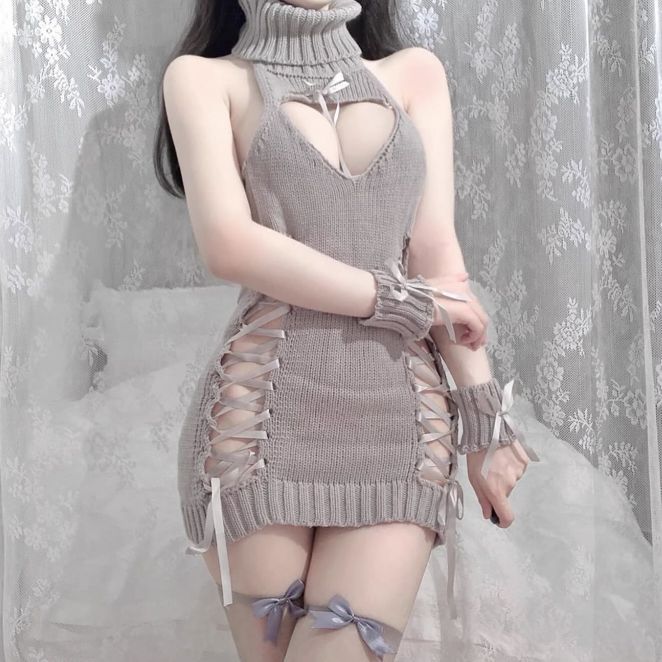 Purple Cosplay Evil Bunny Lingerie (5-Piece Set) 