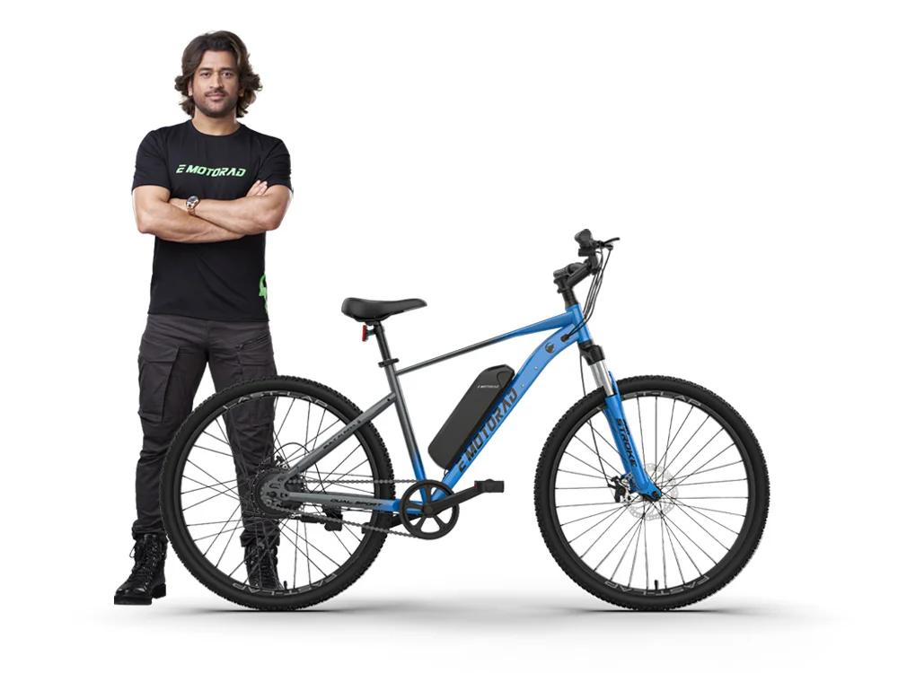 E MOTORAD - RIDE THE ELECTRIC REVOLUTION Unisex X1 Mountain Electric Cycle with 7.65Ah Removable Battery, 27.5inch Wheel Size, Front Suspension, 250W BLDC Motor, 90% Assembled (Ocean Blue), 18 Inch view 1