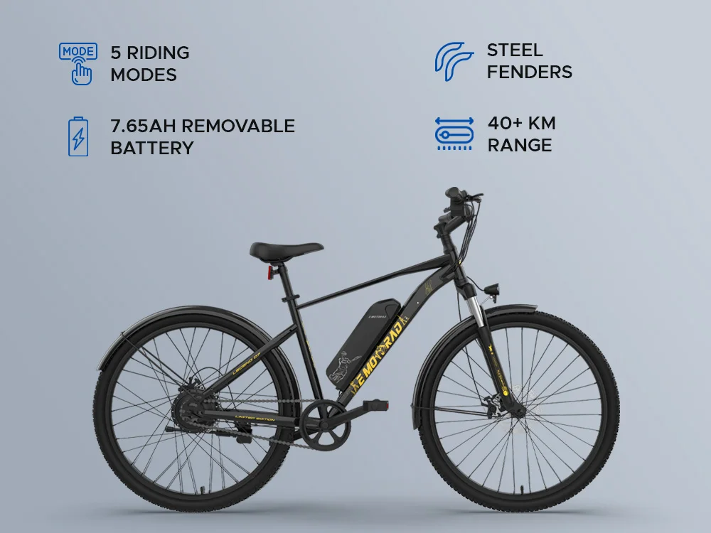 EMotorad Legend 07_27.5_black_inches Single Speed Lithium-ion (Li-ion) Electric Cycle view 3