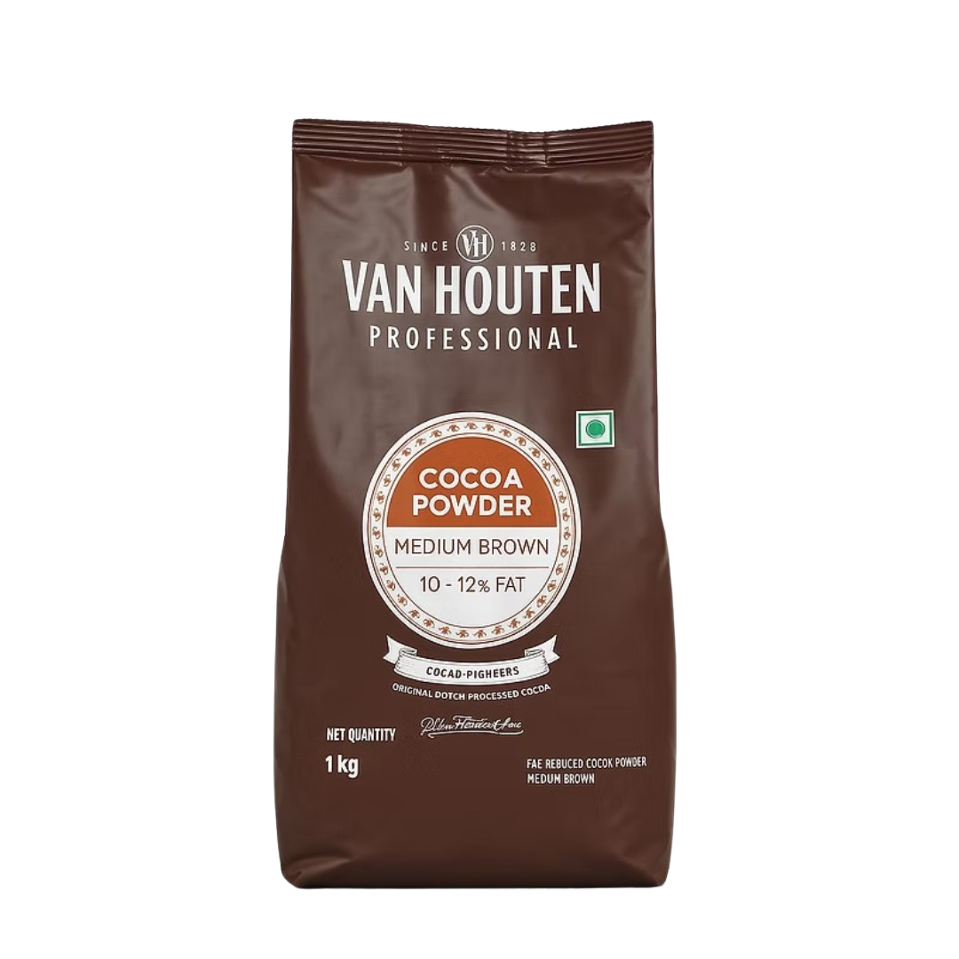 VAN HOUTEN MEDIUM BROWN COCOA POWDER 1KG — 1kg