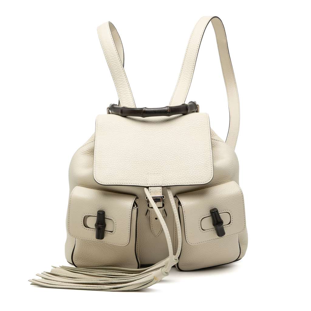 Gucci Leather Bamboo Tassel Backpack
