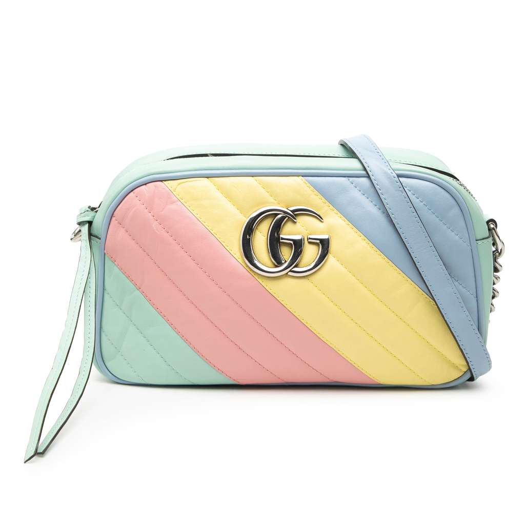 Gucci Small GG Marmont Diagonal Matelasse Leather Crossbody