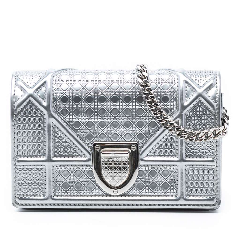 Dior Baby Metallic Patent Microcannage Diorama Flap