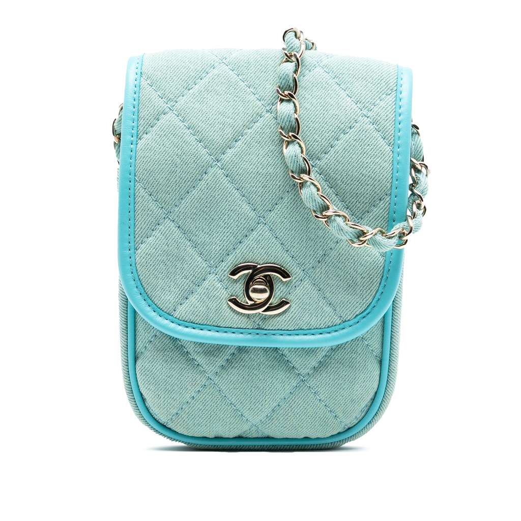 Chanel Mini CC Quilted Denim Crossbody