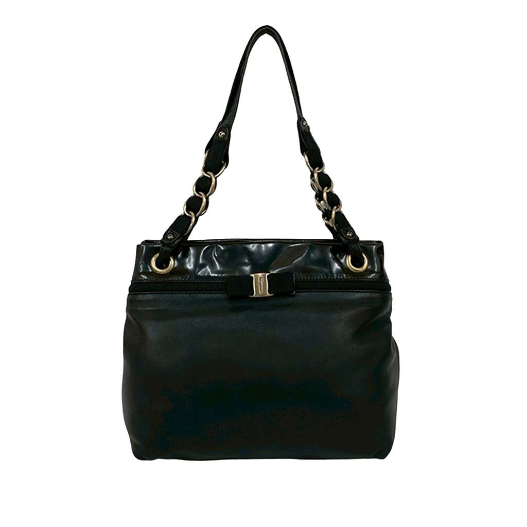 Salvatore Ferragamo Leather Vara Bow Shoulder Bag