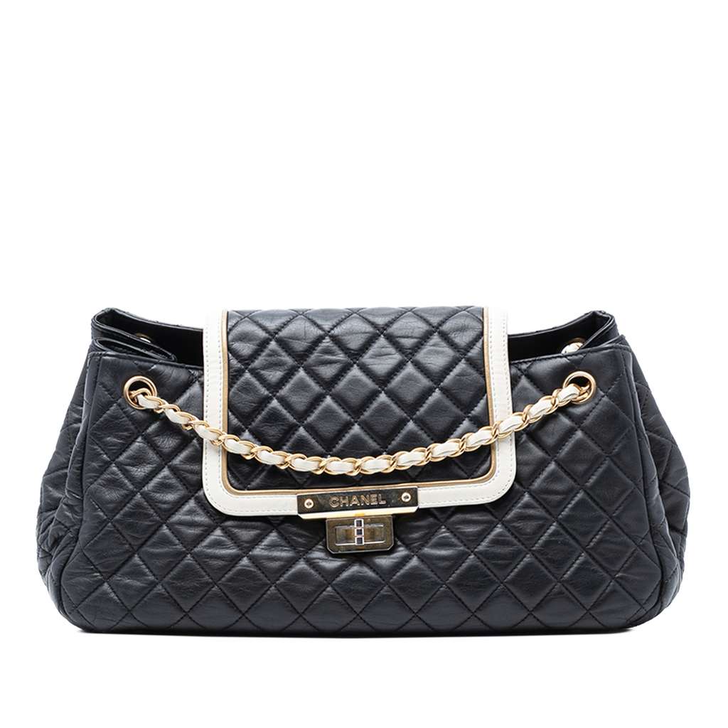 Chanel Medium Quilted Lambskin Reissue 2.55 East West Mademoiselle Accordion Flap