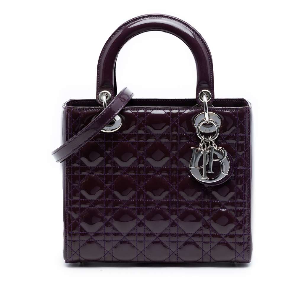 Dior Medium Patent Cannage Lady Dior