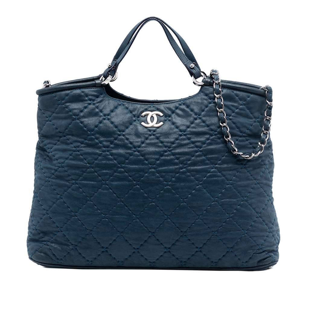 Chanel Large Quilted Iridescent Calfskin Sea Hit Tote
