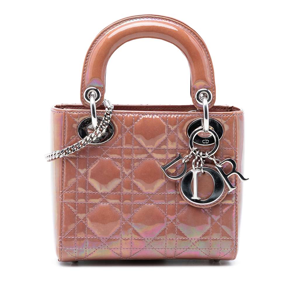 Dior Mini Iridescent Patent Cannage Lady Dior