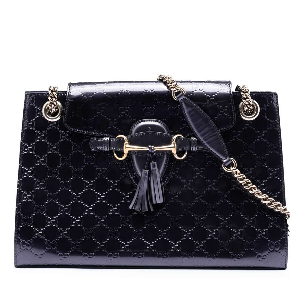 Gucci Large Patent Guccissima Emily Shoulder Bag
