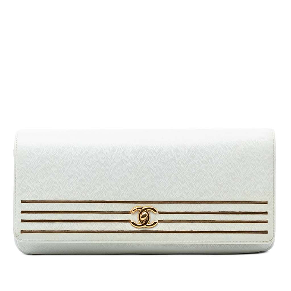 Chanel Caviar Captain Gold Clutch
