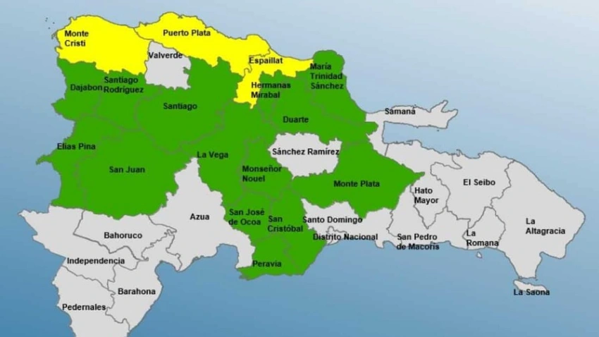 Vaguada pone en alerta a 17 provincias: Puerto Plata, Montecristi y Espaillat en amarillo