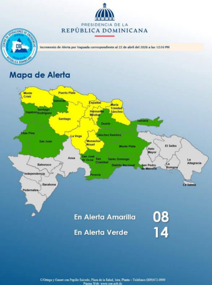 Alerta Amarilla en el Cibao: Vaguada deja 350,000 dominicanos sin agua y provincias incomunicadas