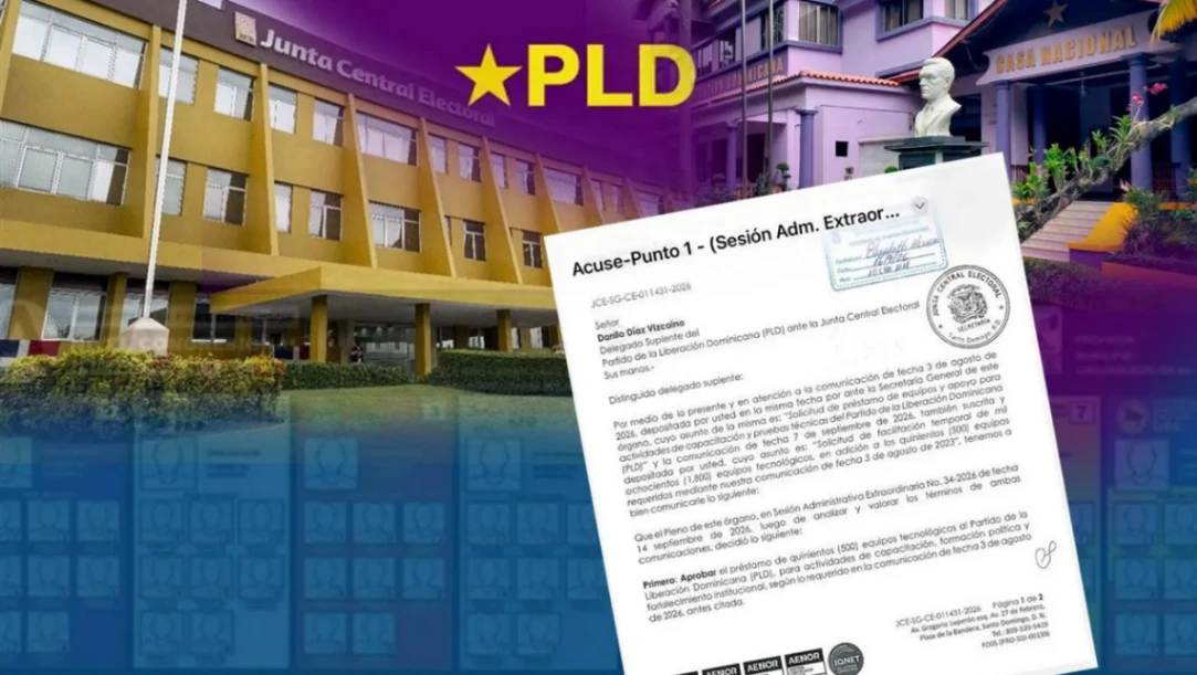 JCE rechaza préstamo de equipos solicitado por el PLD para consulta del 18 de octubre