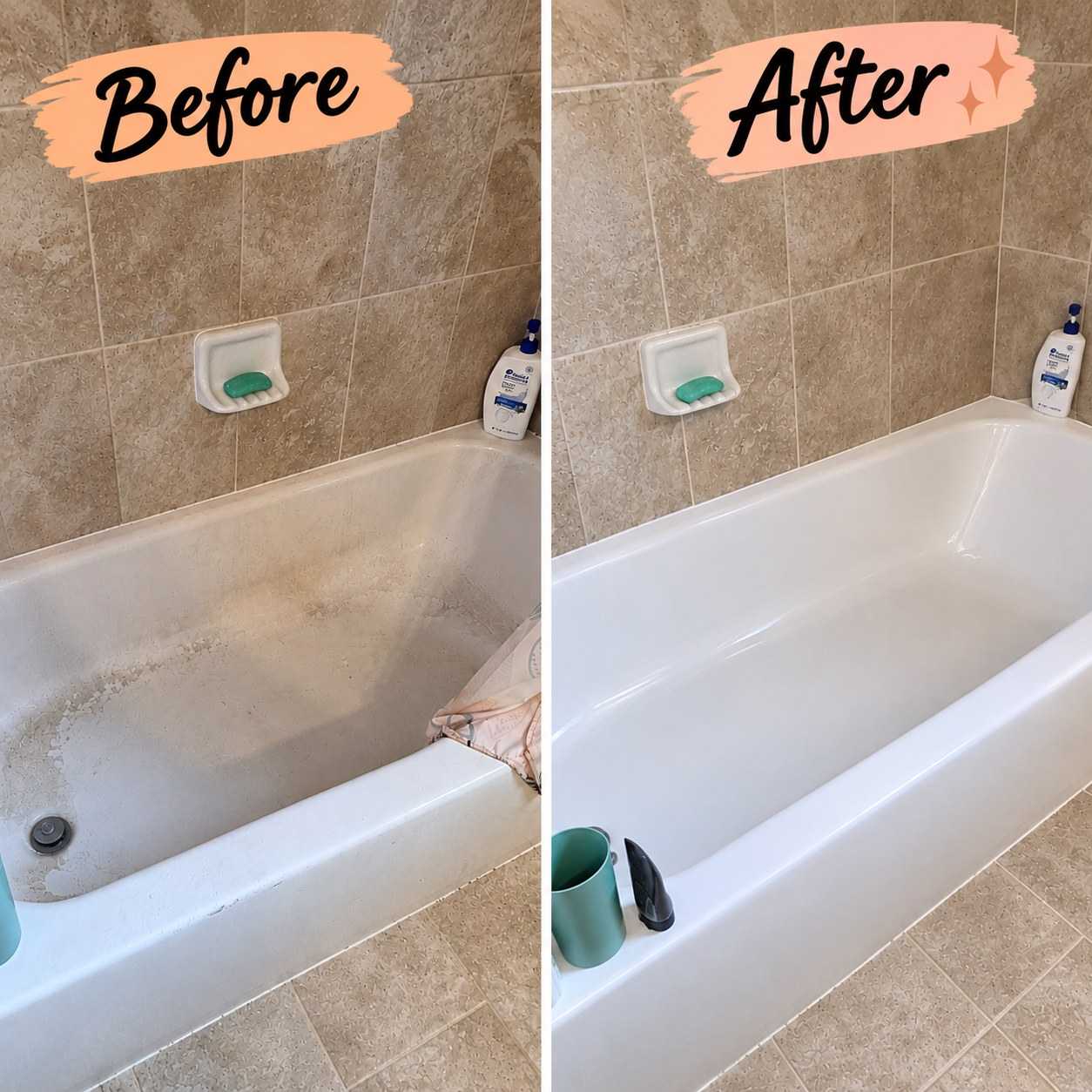 We take the time to restore your bathroom and leave it looking clean, fresh, and beautiful.✨