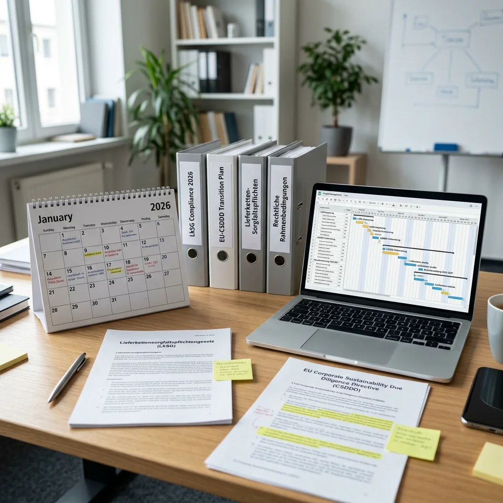 Lieferkette im Maschinenbau: Compliance, Planung und Sorgfaltspflichten für nachhaltige, transparente Zulieferprozesse effizient umgesetzt.