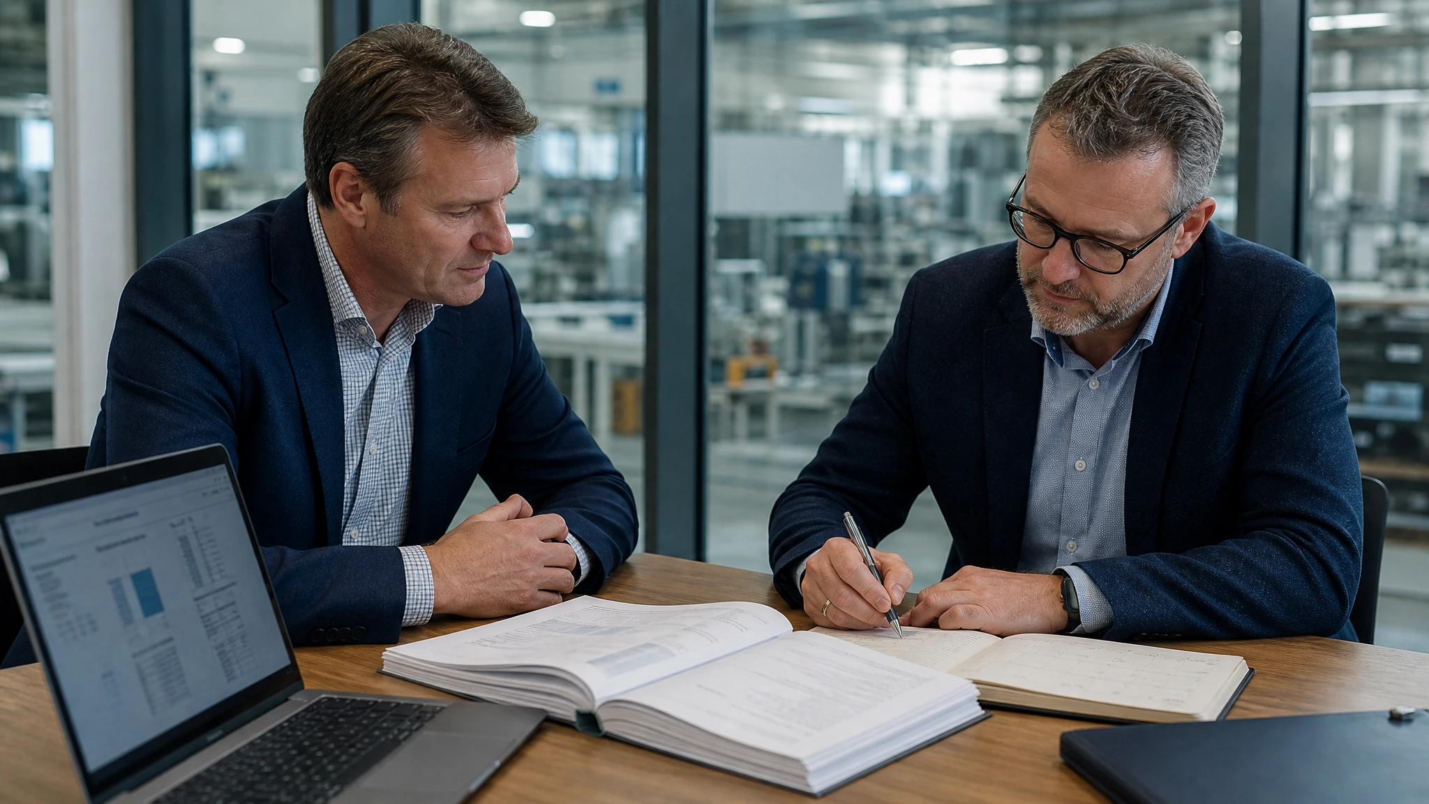 Geschäftsführung und Einkauf eines mittelständischen Zulieferers prüfen eine Compliance-Anfrage eines Großkunden.