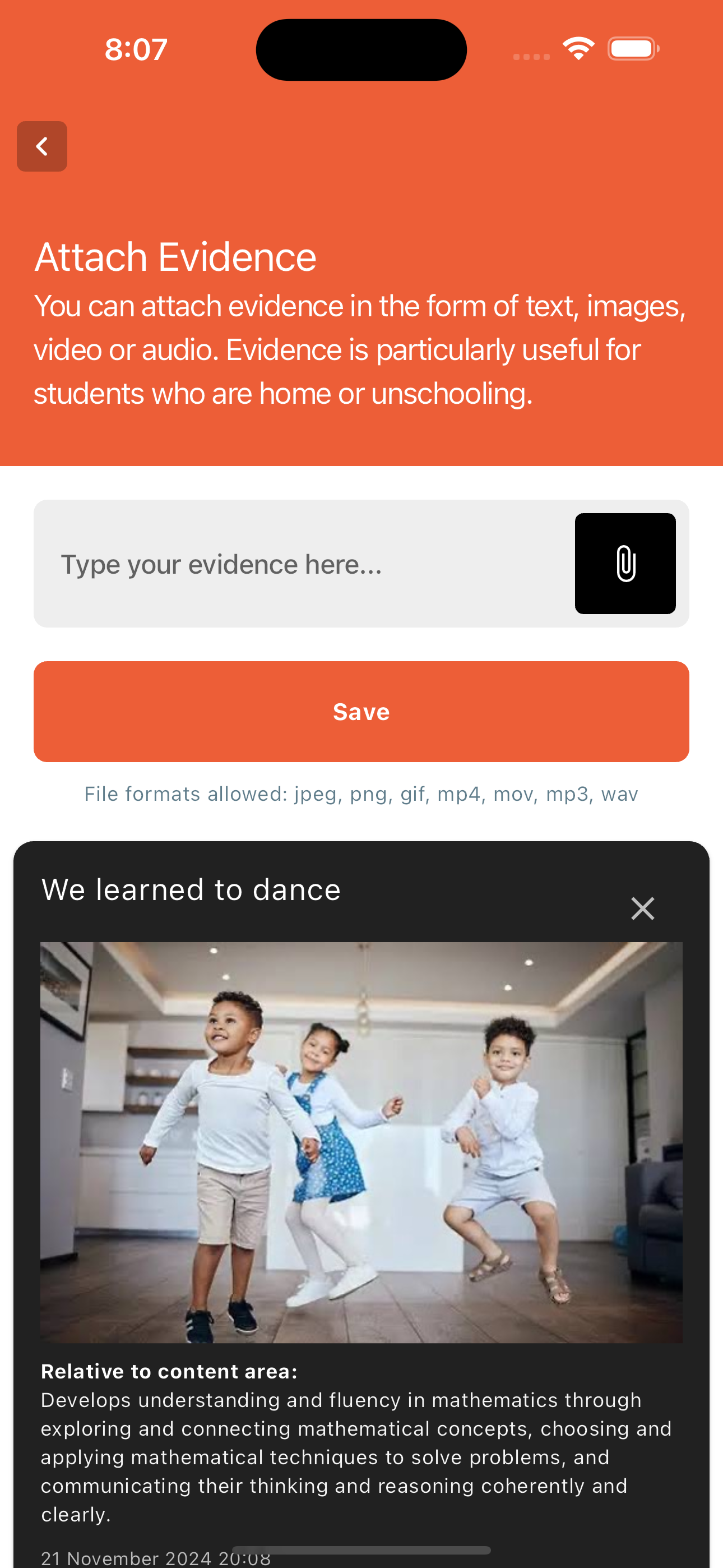 Screen shot of unskool app