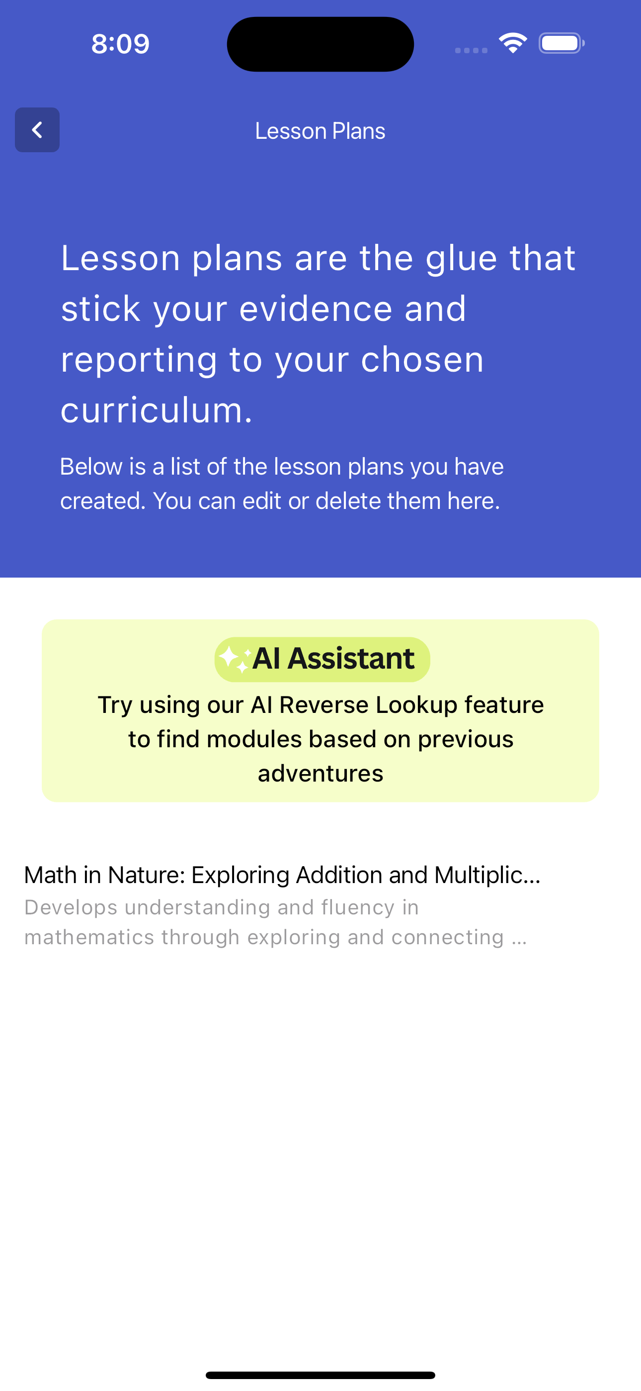 Screen shot of unskool app