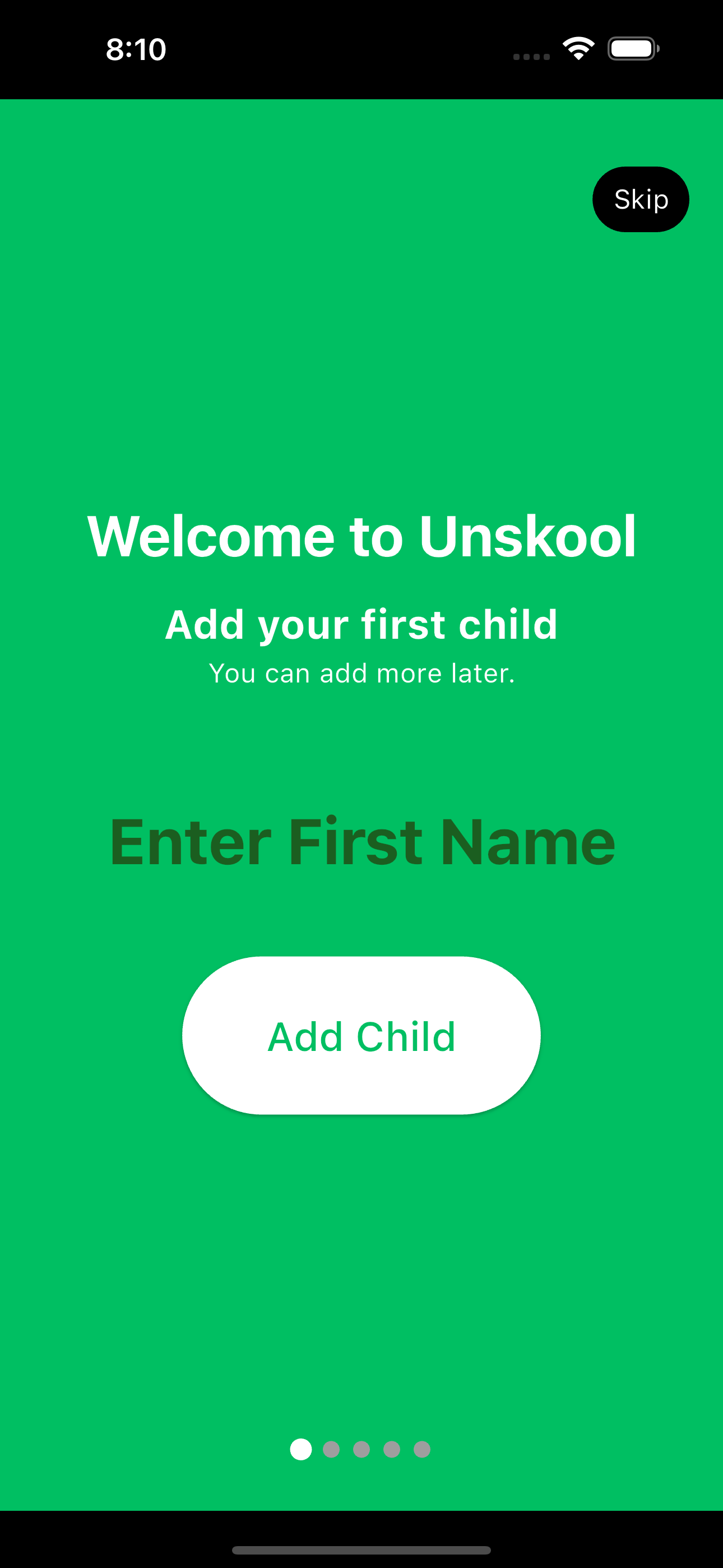 Screen shot of unskool app