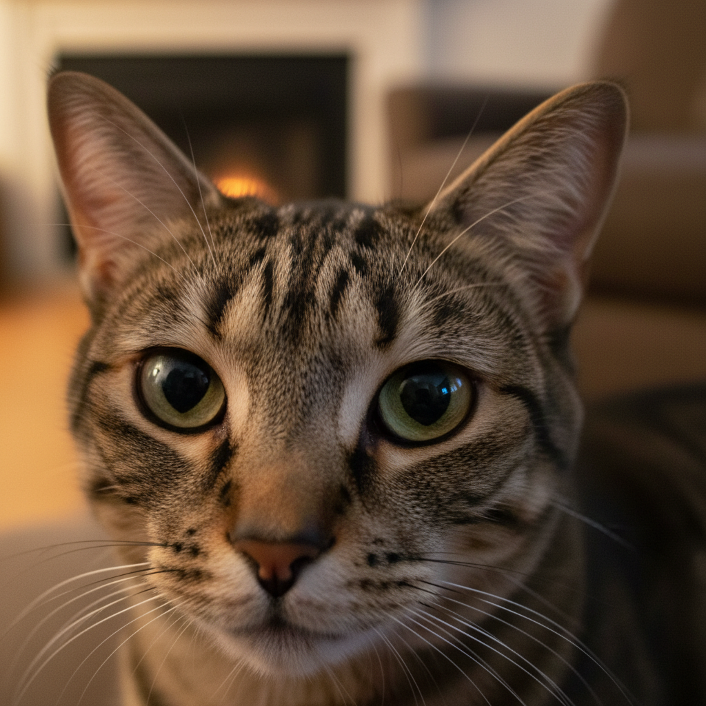 Dekat mata kucing menunjukkan simptom FIP ocular