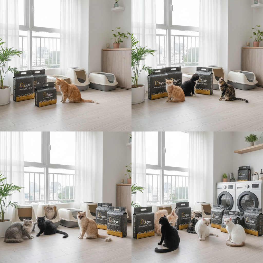 1、2、3、4 只猫所需猫砂盆数量对照网格图（大马公寓）