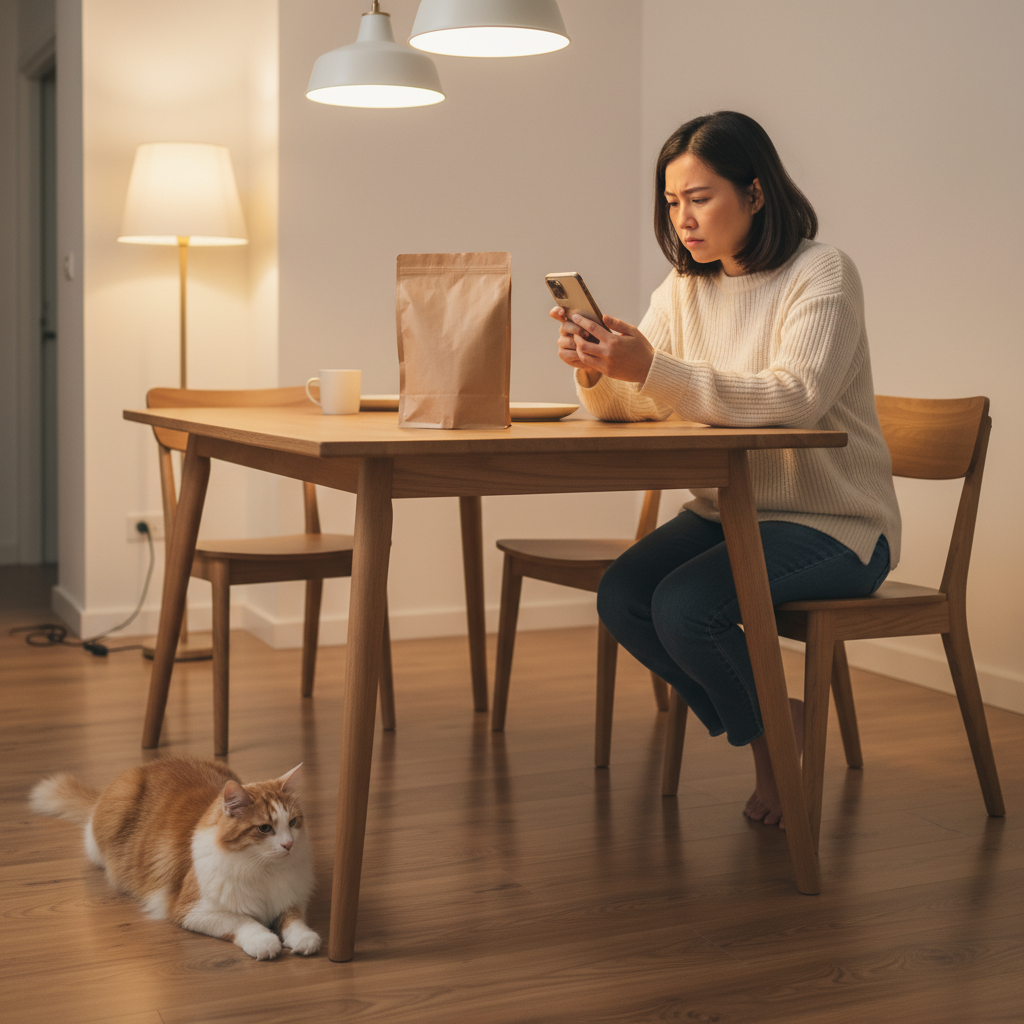 Wanita Malaysia mempertimbangkan kos makanan kucing kering beku