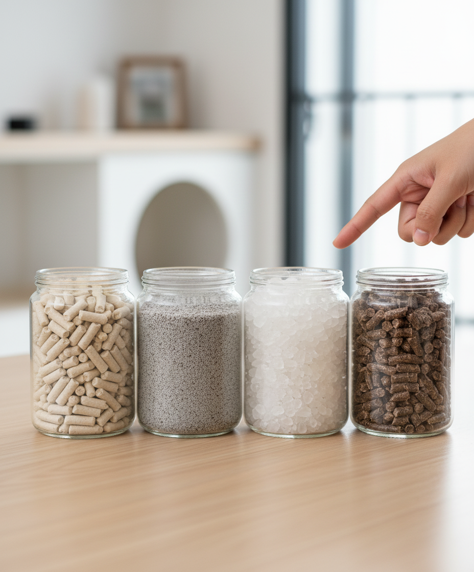 马来西亚多猫家庭的不同猫砂类型对比