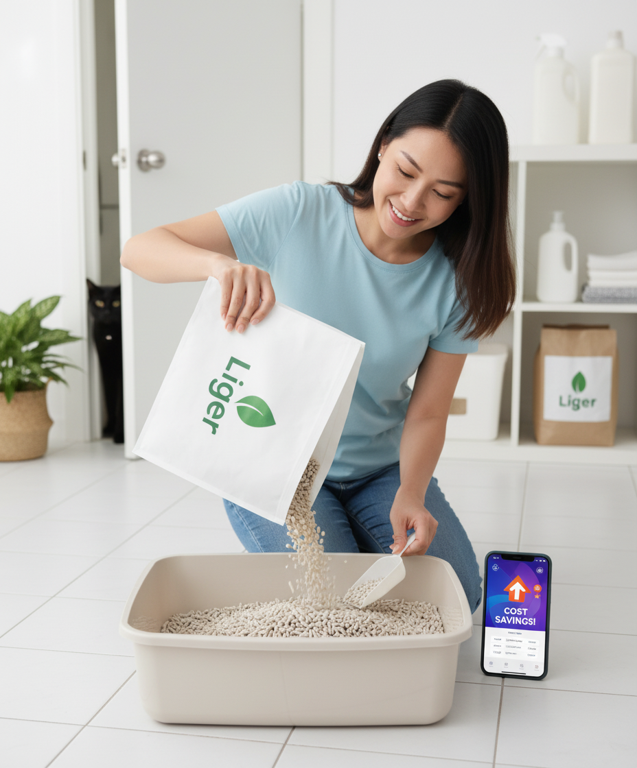 Wanita Malaysia mengisi semula kotak pasir dan mengira penjimatan kos