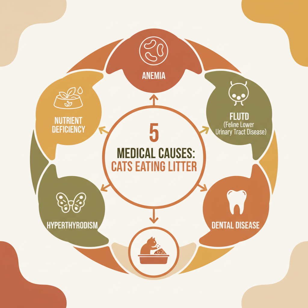 Five medical causes of cats eating litter