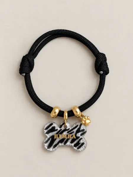Collar simple + Placa Identificativa Lux Pet resina · Cebrita