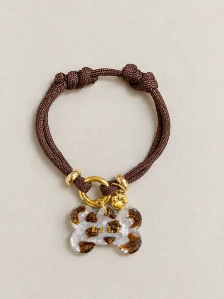 Collar simple + Placa Identificativa Lux Pet resina · Vaquita