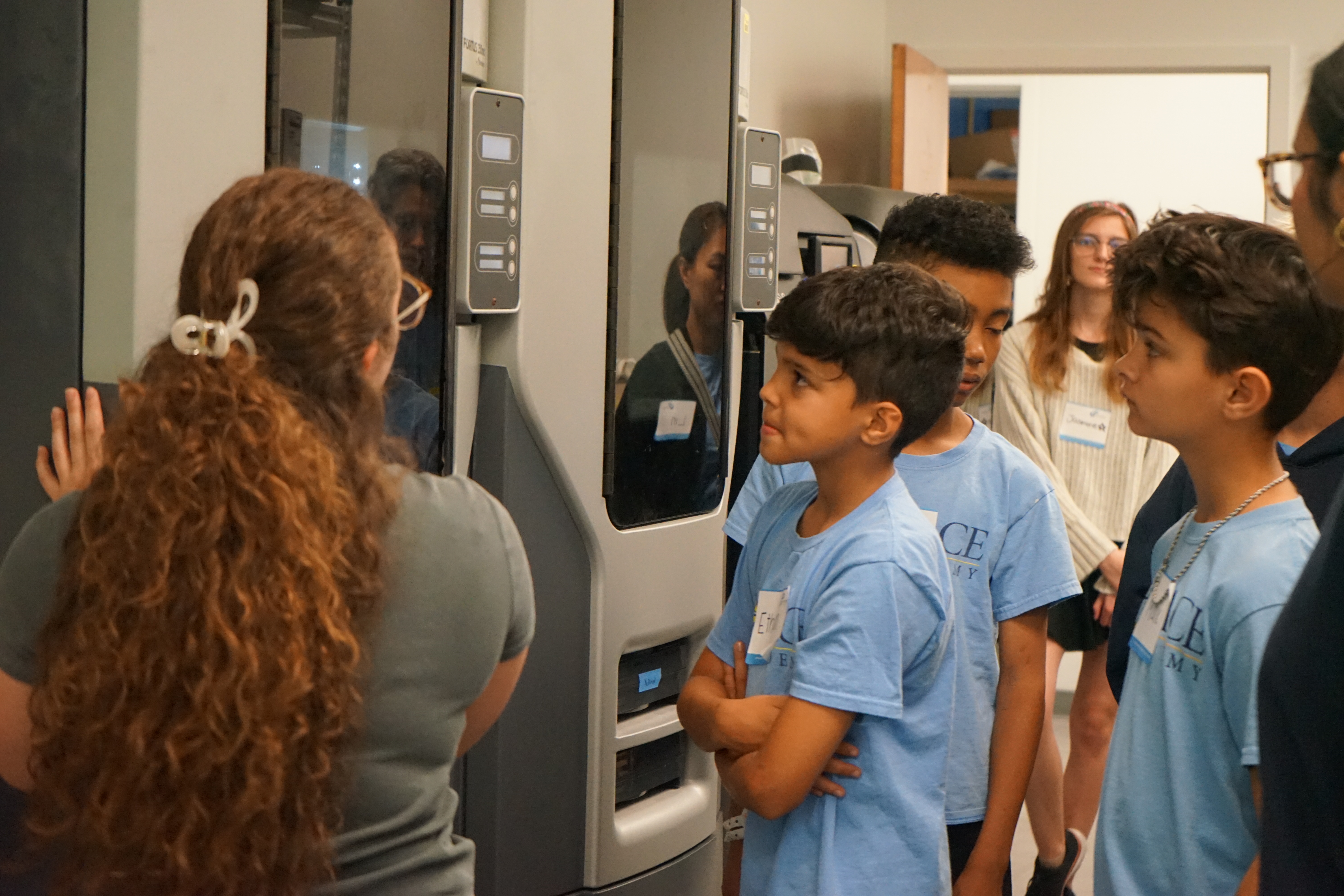 Students being shown around the facility.