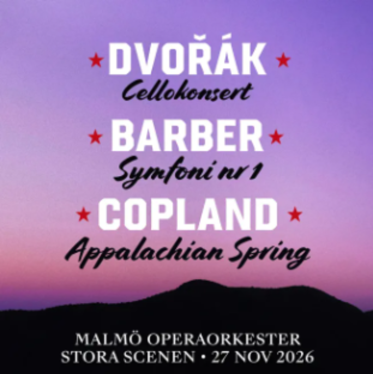Dvořák, Barber, Copland