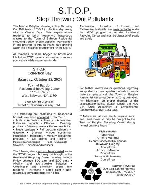 Flyer or image for S.T.O.P. Collection Day