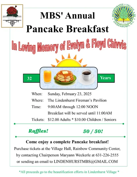 Flyer or image for MBS Pancake Breakfast