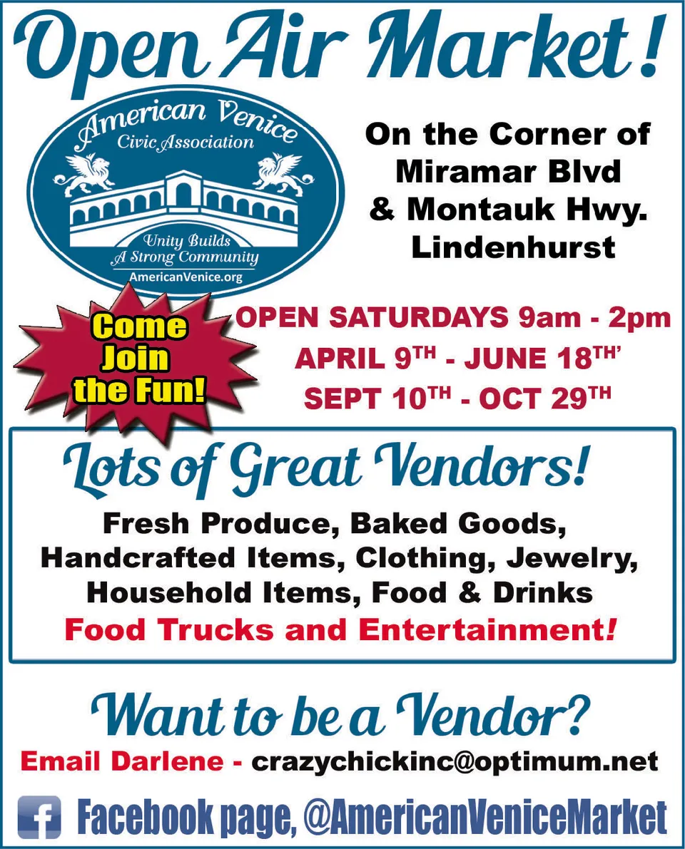 Flyer or image for AMERICAN VENICE OPEN AIR MARKET