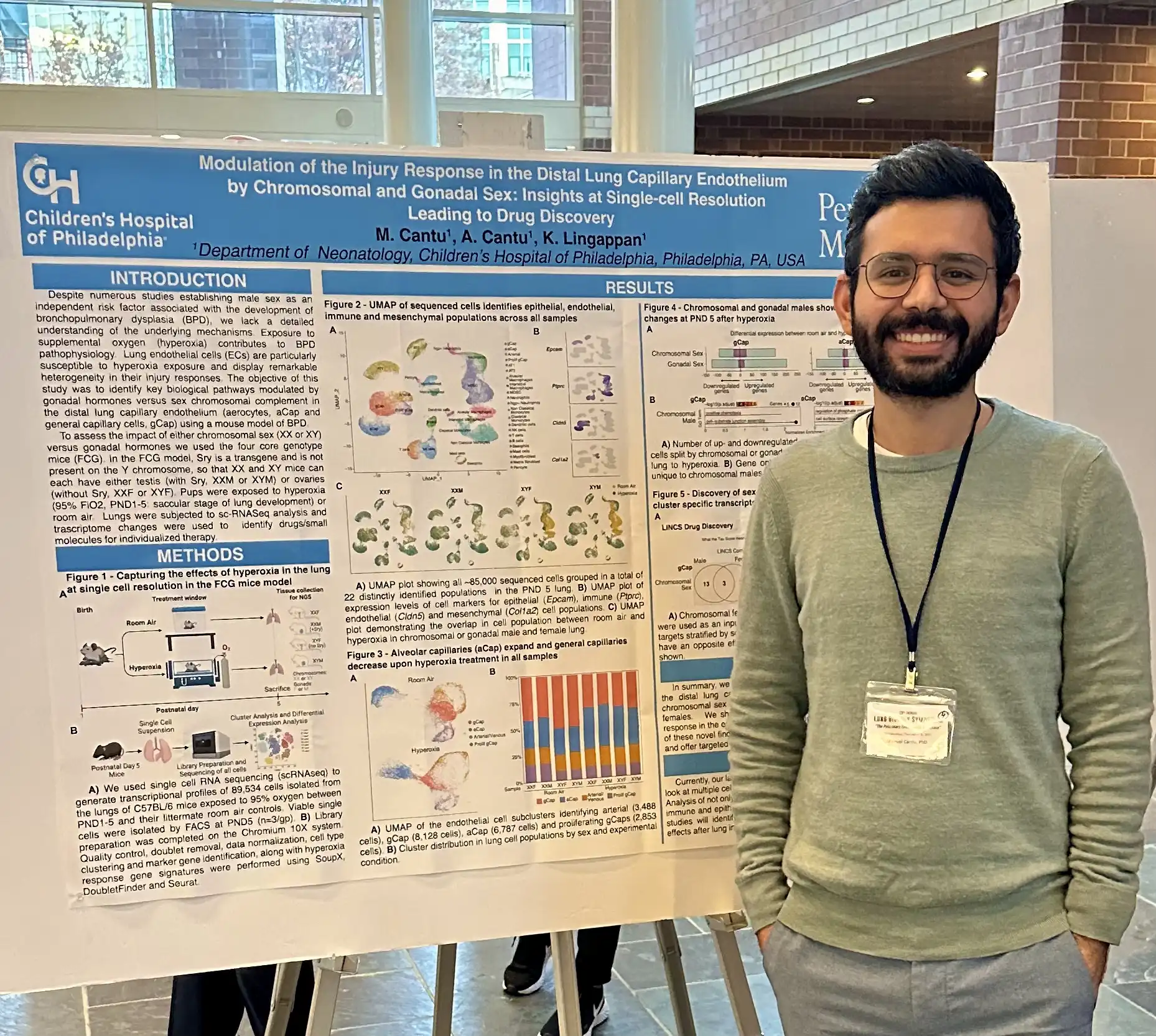 Manuel presenting a poster at the PENN-CHOP Lung Biology Institute Annual Symposium