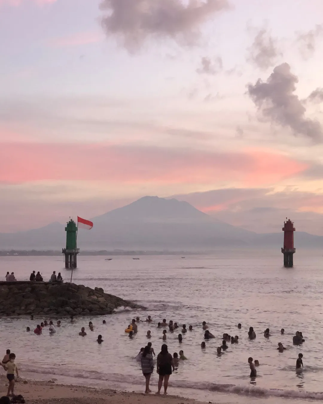 sanur beach in sunset