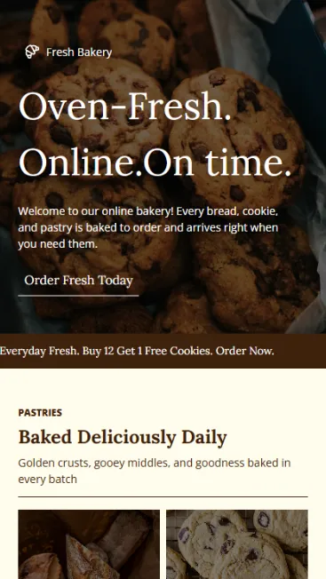 Fresh Bakery Brown Black Website Shop  thumbnail
