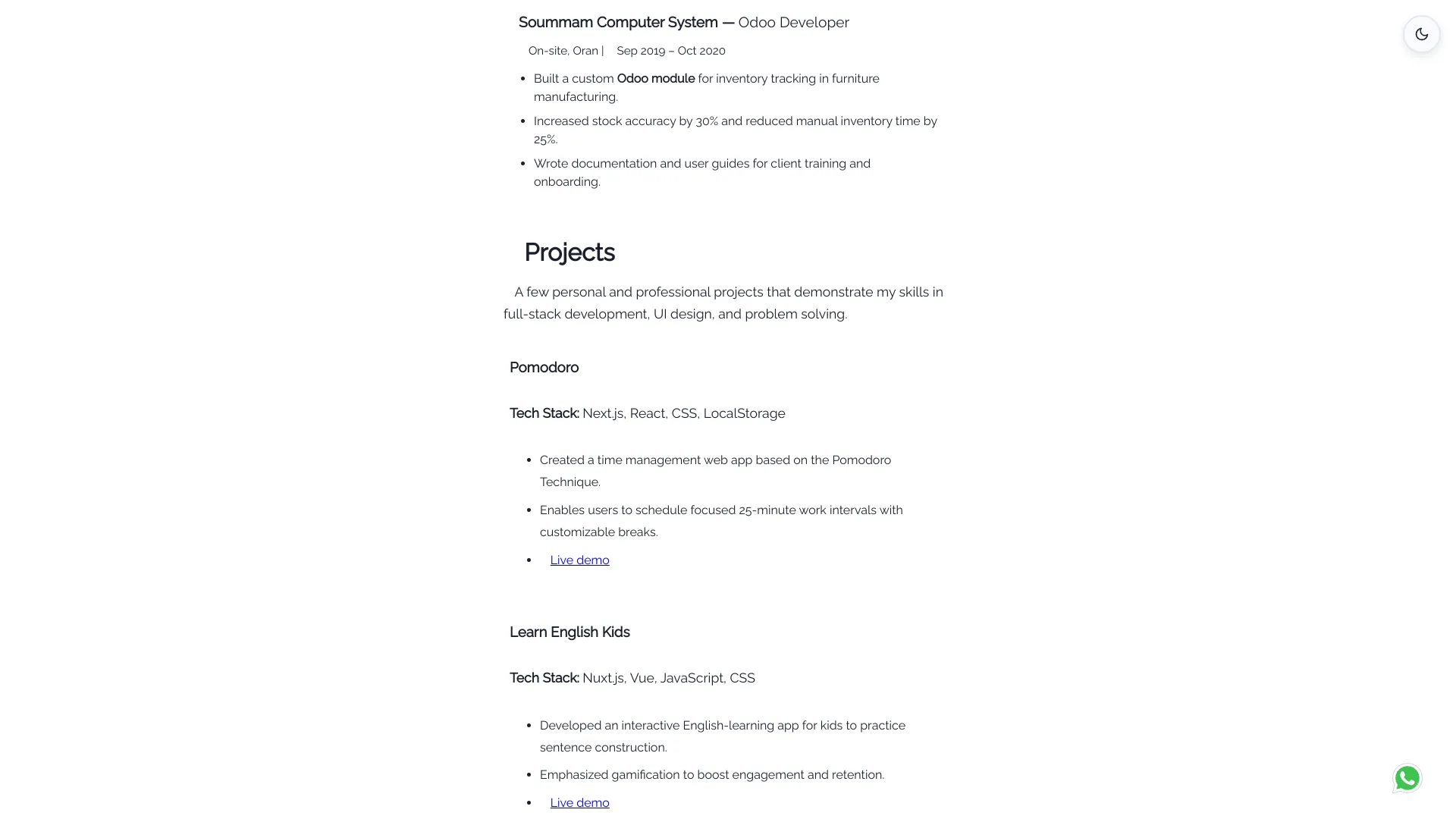 screenshot of more of abderrahmane osmani's portfolio and their work