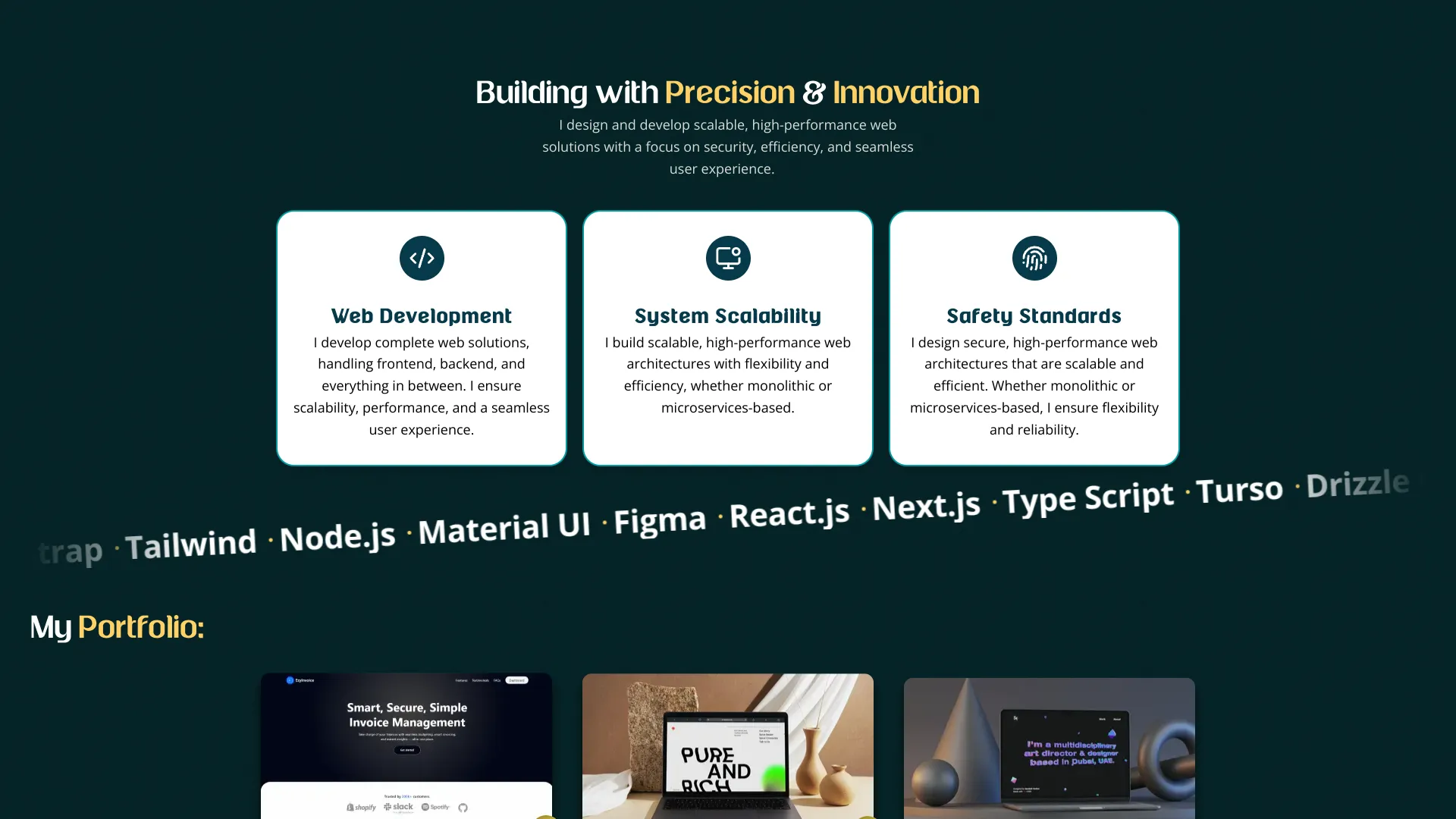screenshot of more of Dev Rudra's portfolio and their work