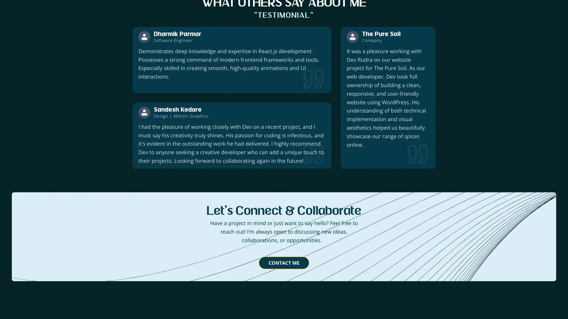 screenshot of more of Dev Rudra's portfolio and their work