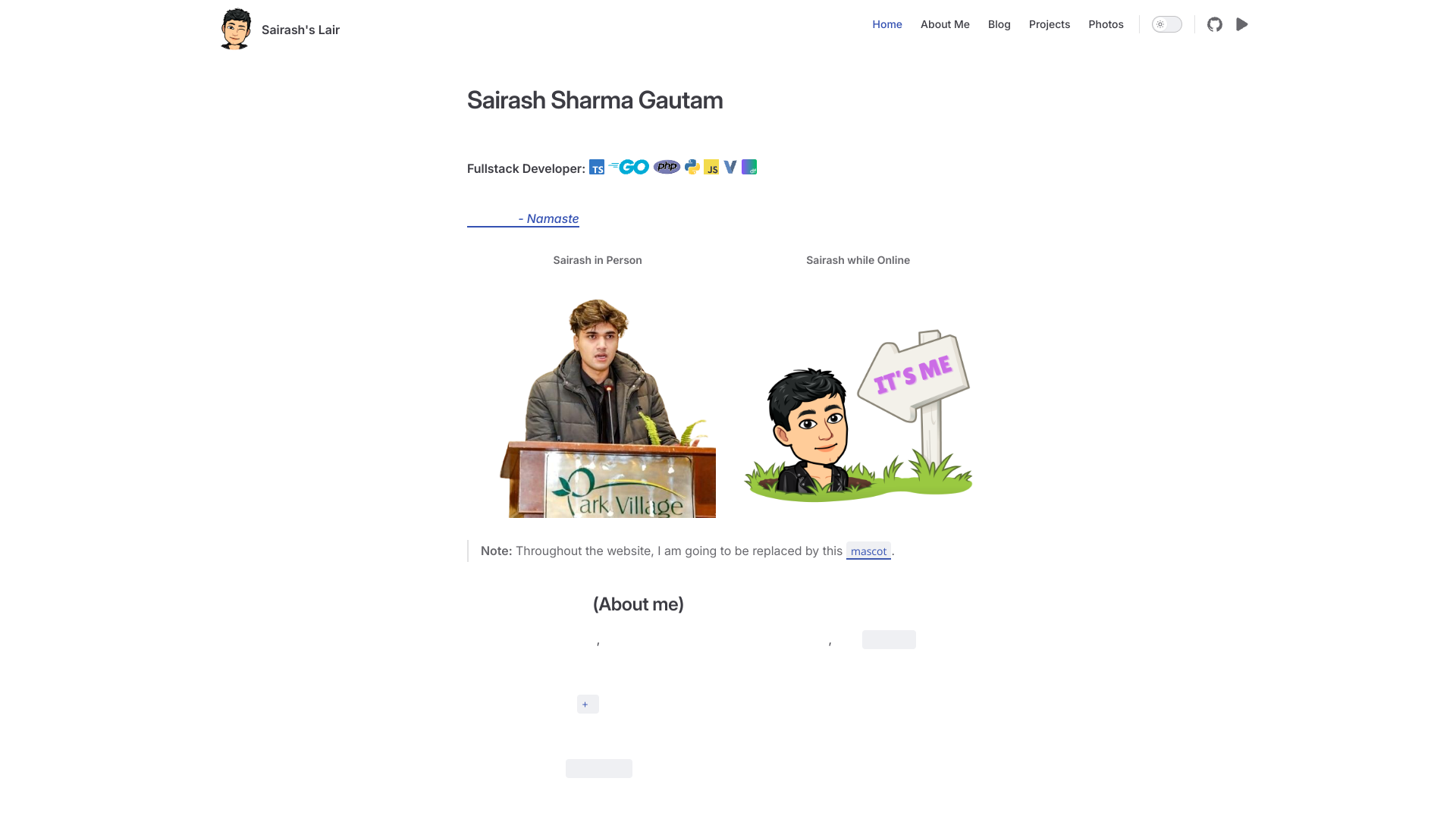 Sairash Gautam's Software Engineer portfolio preview