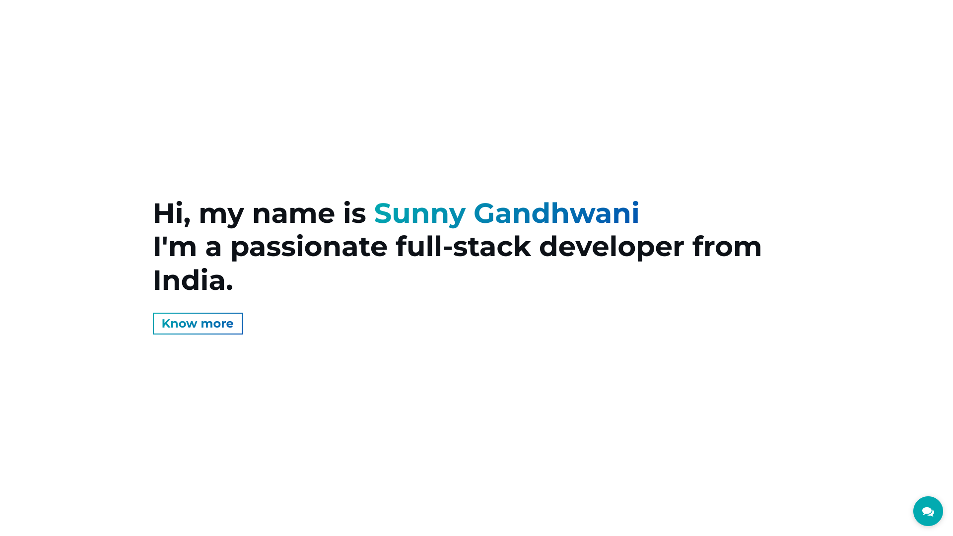 Sunny Gandhwani's Software Engineer portfolio preview